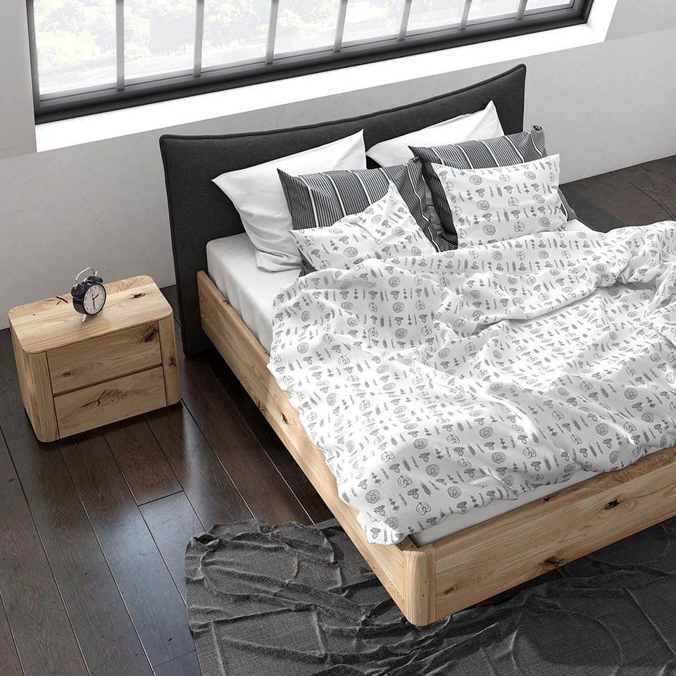 Eichenmöbel Silene für das Schlafzimmer, natürliches Eichenholz