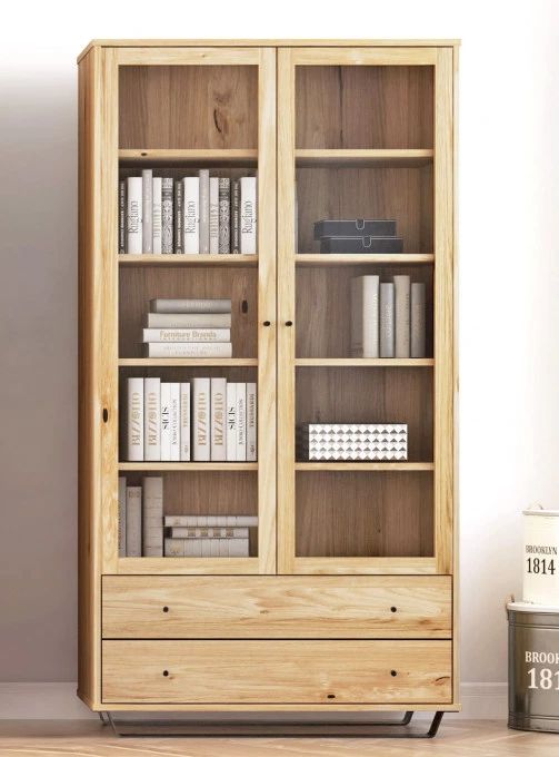 Eichen Vitrine Steel 05 (2d 2s)