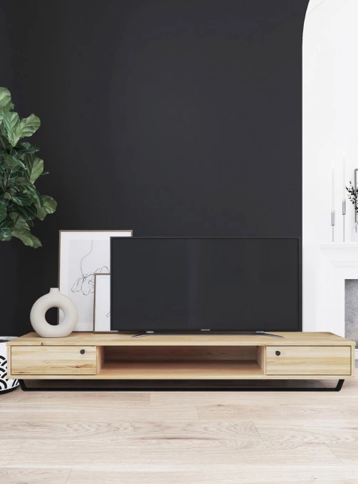 RTV-Schrank aus Eiche Steel 04 (206 2d niedrig)