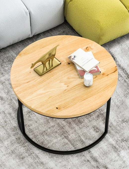 RUNDER COUCHTISCH AUS EICHE Ław03 KLEIN