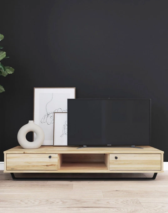 RTV-Schrank aus Eiche Steel 02 (2d niedrig)