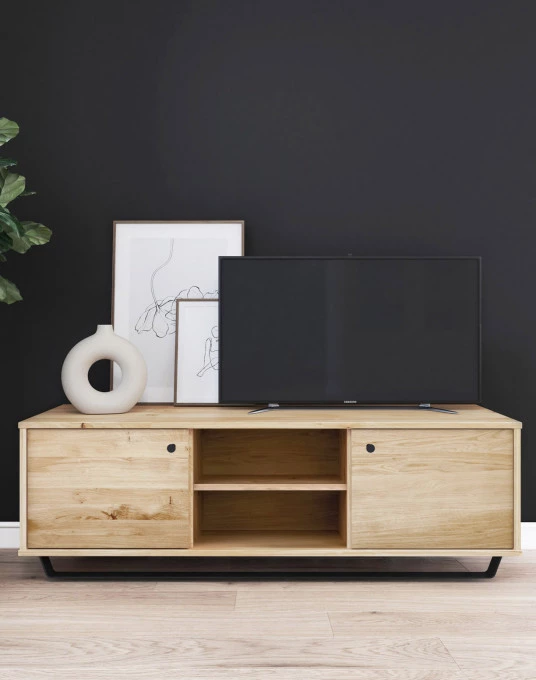 RTV-Schrank aus Eiche Steel 03 (2d hoch)