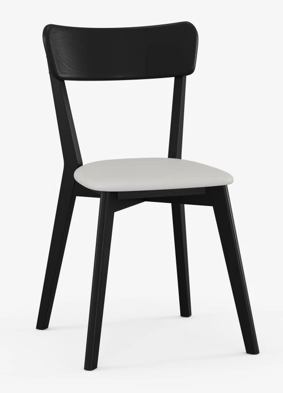 Eichenstuhl 01 Öko-Leder schwarz/weiß Black Edition