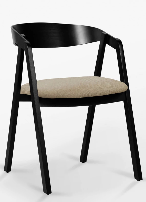 Stuhl aus Buche NK-15mc Polsterung oder schwarz/weißes Öko-Leder