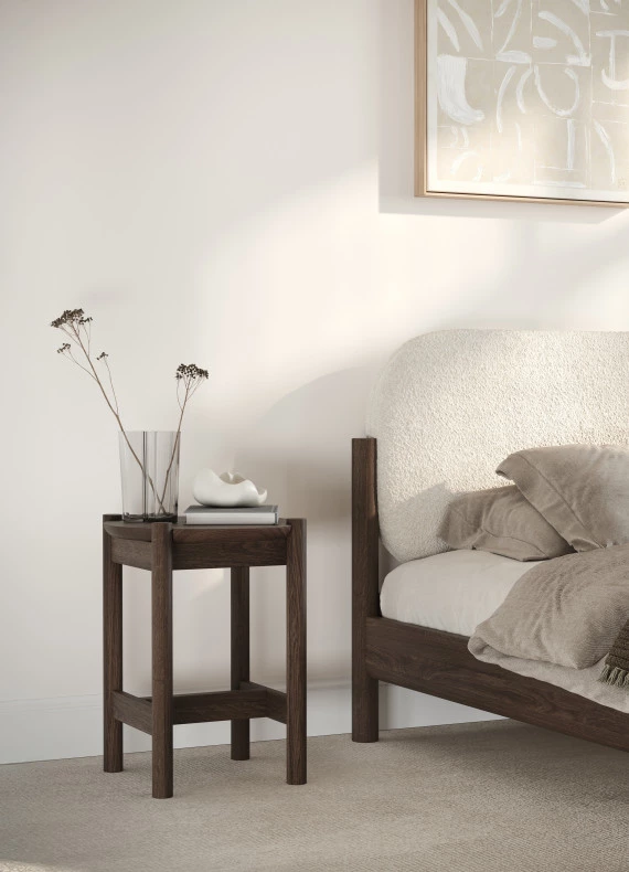 Couchtisch aus Eiche Notte 31, Runder Beistelltisch