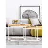 Rundlicher Couchtisch SET aus Eiche Law03 Ø58+Ø75