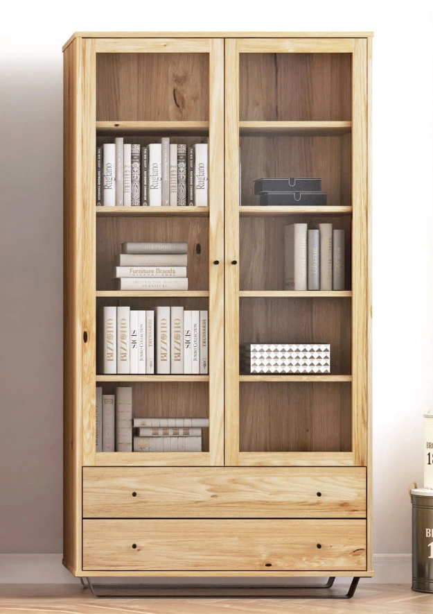 Eichen Vitrine Steel 05 (2d 2s)