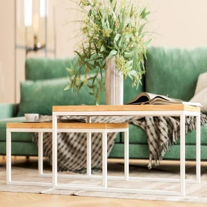 Rechteckiger Couchtisch SET aus Eiche Law09 ▯60+▯70 | ▯80+▯90 | ▯100+▯120