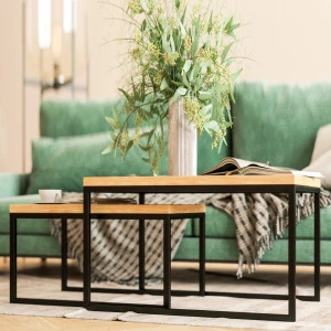 Rechteckiger Couchtisch SET aus Eiche Law09 ▯60+▯70 | ▯80+▯90 | ▯100+▯120