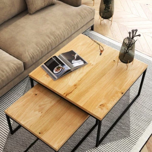 Eckiger Couchtisch SET aus Eiche Ław06 ❏50+❏60 | ❏70+❏80 | ❏90+❏100