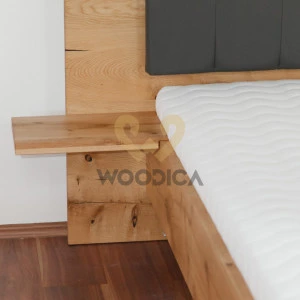 Schwebebett aus massivem Eichenholz 02 mit einem Behälter 