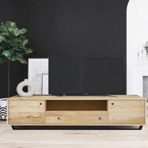 RTV-Schrank aus Eiche Steel 05 (206 1s2d hoch) 