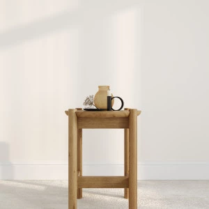 Couchtisch aus Eiche Japandi 31, Runder Beistelltisch