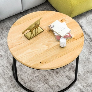 RUNDER COUCHTISCH AUS EICHE Ław03 KLEIN