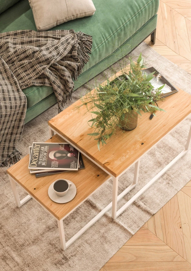 Rechteckiger Couchtisch SET aus Eiche Law09 ▯60+▯70 | ▯80+▯90 | ▯100+▯120