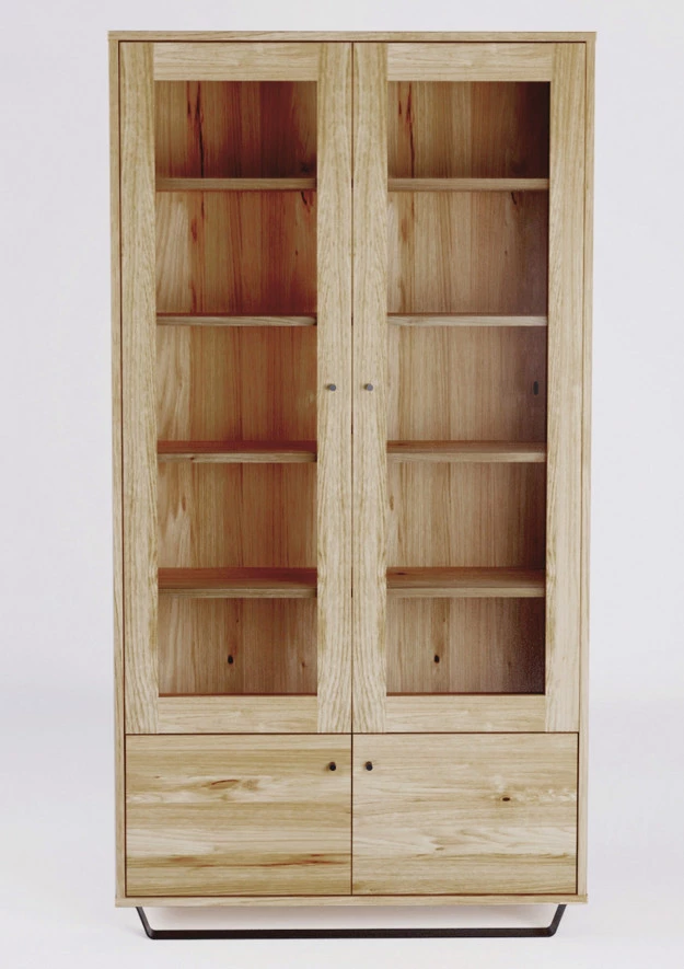 Eichen Vitrine Steel 04 (2d 2d)