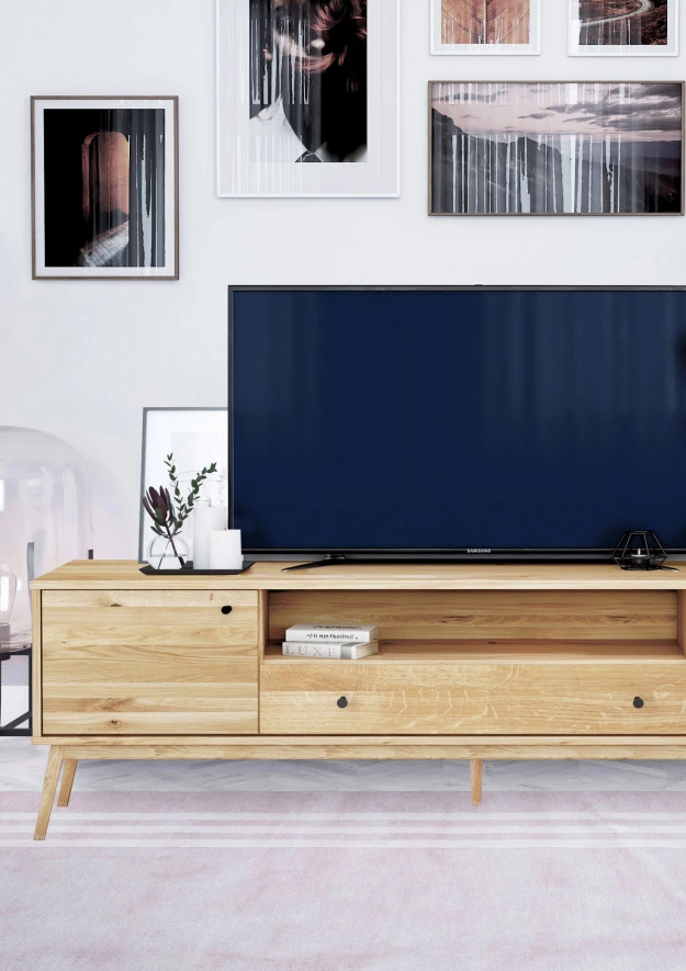 RTV-Schrank aus Eiche - Malaga 05 (206 1s2d hoch)