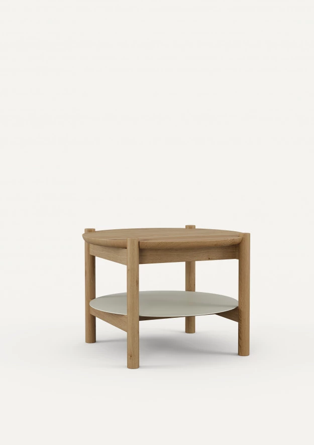 Runder Couchtisch aus Eiche Japandi 23
