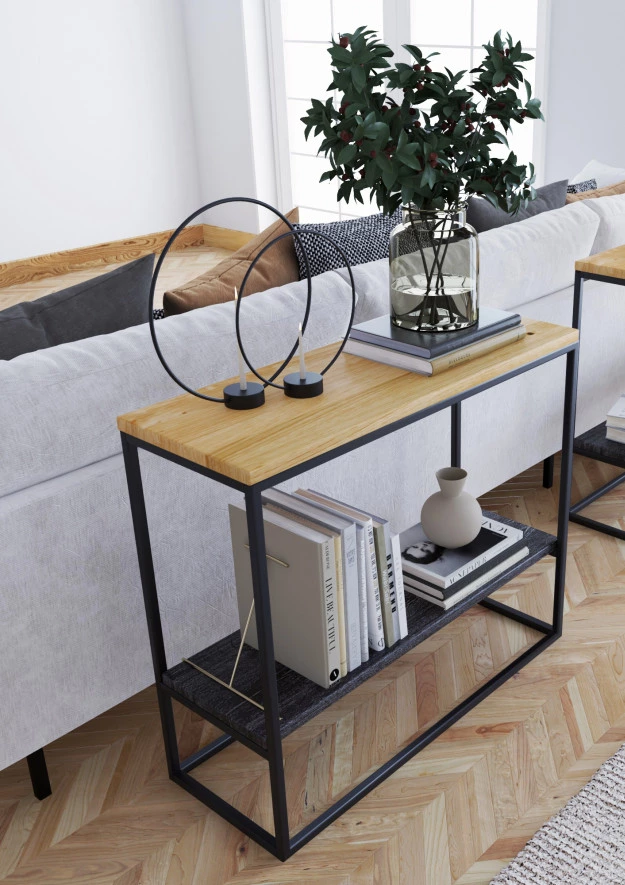 Loft Konsole aus Eiche 02