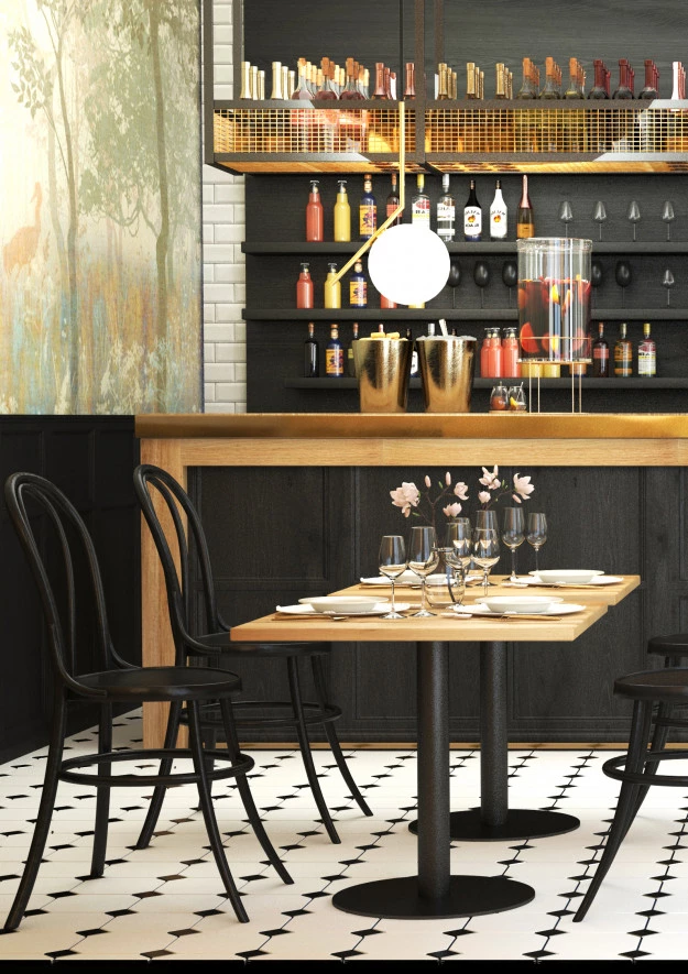 Quadratisch Bistro Tisch aus Eiche (Couchtisch/Bartisch/Restaurant)