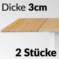 <b><span>zwei Zusatzplatten 90x50cm Dicke 3cm <br></span></b> Abmessung 90 x 50 cm <br> 2 Stücke <br> Dicke 3 cm  <br><span class="product_image_avail_icons_block"><img class="optionadditional_imgdost" alt="Product image" src="https://www.woodica.de/media/catalog/product/cache/1/small_image/300x150/bb1d69bbba138e233a9396db0bdf0ff6/d/o/dostawki_metalowe_stoly_wiz00.jpg" style="margin: 8px 5px 0px 0px;" height="150px"></span><k>395 €</k>