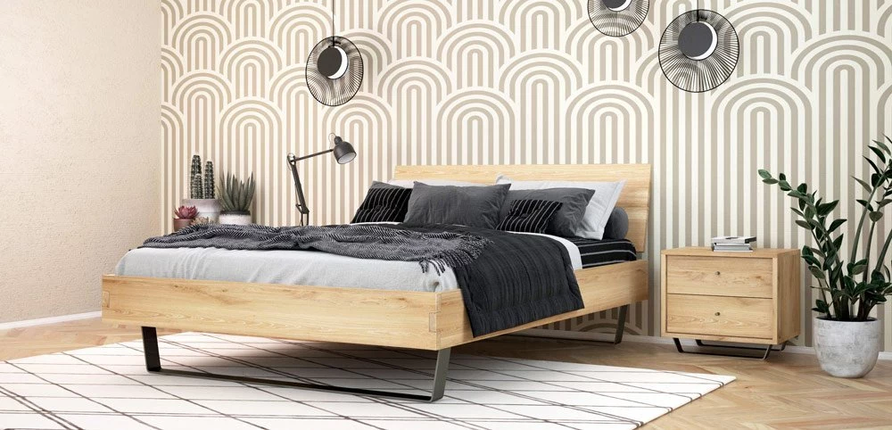 Eichenbetten Steel für Schlafzimmer