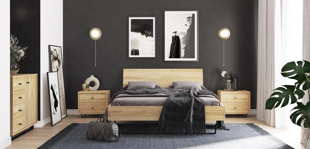 Eichenbetten Steel für Schlafzimmer