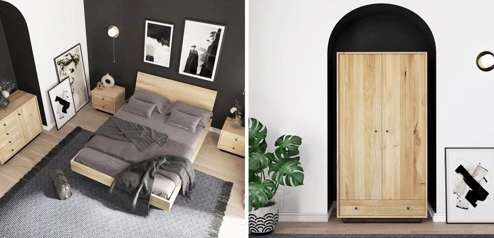 Eichenbetten Steel für Schlafzimmer