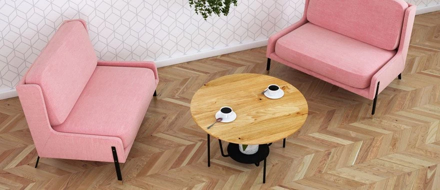 Couchtische Eiche mit Metallfüßen 100% Massivholz 
