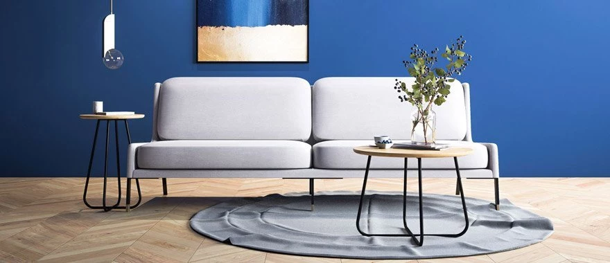 Couchtische Eiche mit Metallfüßen 100% Massivholz 