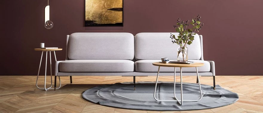 Couchtische Eiche mit Metallfüßen 100% Massivholz 