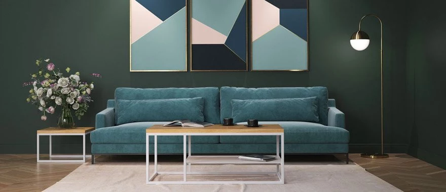 Couchtische Eiche mit Metallfüßen 100% Massivholz 