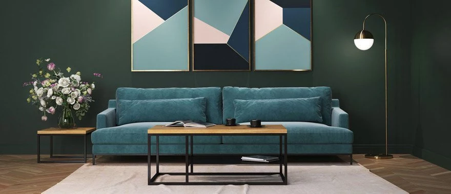 Couchtische Eiche mit Metallfüßen 100% Massivholz 