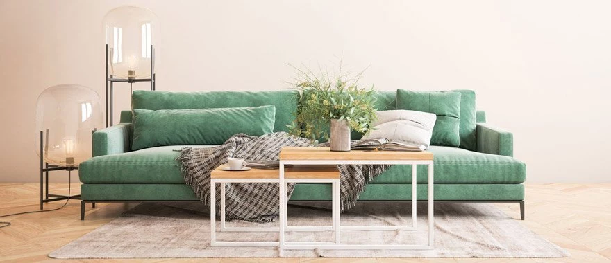 Couchtische Eiche mit Metallfüßen 100% Massivholz 