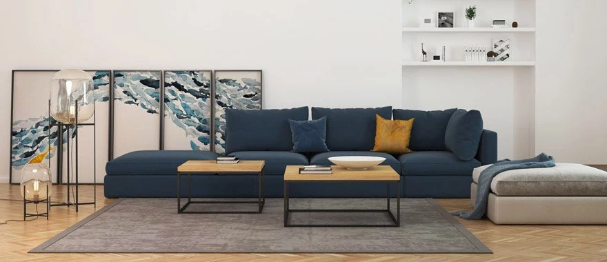 Couchtische Eiche mit Metallfüßen 100% Massivholz