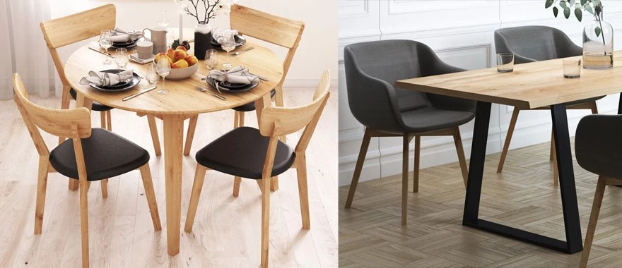 Eichenholztische für Ess- oder Wohnzimmer 100% Massivholz 