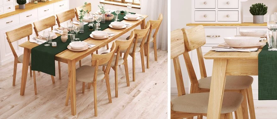 Eichenholztische für Ess- oder Wohnzimmer 100% Massivholz 